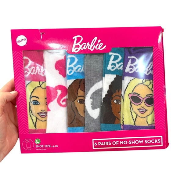 Barbie No-Show Socks Set - Pink, Blue, Gray - Picture 1 of 1